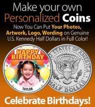 Design Your Own Colorized U.S. Jfk Half Dollar Personalized Coin With Your Photo - £6.82 GBP