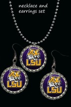 Lsu Tigers Louisiana state university earrings and necklace set  a must have - £7.17 GBP