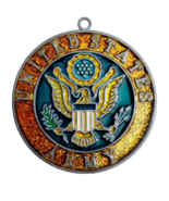 Vintage United States Army Suncatcher Resin Enamel Filled Medallion 3.5&quot;... - $475.79 MXN