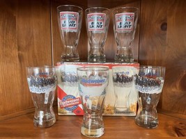 NOS Budweiser Clydesdale Horses Pilsner Beer Glasses Glassware | Anheuse... - £30.07 GBP