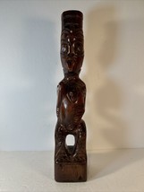 Vintage Carved Wood Tiki Maori Statue Polynesian Art 13 1/2&quot; - $159.64