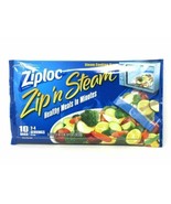 1 Box Ziploc Zip &#39;n Steam Medium Steam Cooking Bags 10 Count NOS Discont... - $436.22 MXN