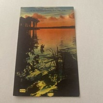 Vintage Postcard Unposted Sunset On Kentucky Lake At State Line KY TN - £3.41 GBP
