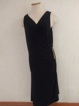 MICHAEL KORS Washable Black Angled Hem Cocktail Dress Size L (may fit M)... - $28.59