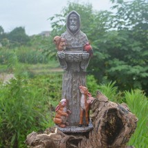 St. Francis And Animal Friends Resin Crafts Outdoor Garden Statue Bird Feeder - $31.63