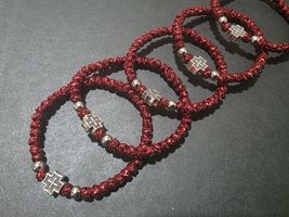 Red handmade komboskini, traditional Christian rosary bracelet, Orthodox... - $9.99