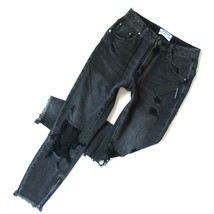 NWT One Teaspoon High Waist Freebirds in Double Bass Black Destroyed Jeans 25 - £49.71 GBP