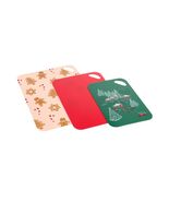 Holiday Time 3 Piece Flexible Cutting Board Christmas Mats Red Pink Gree... - €11,72 EUR