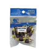 RCA COUPLER MALE;BLACK; BULLZ AUDIO; 10/BAG - $559.51 MXN