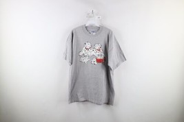 Vintage 90s Streetwear Mens XL Dalmatian Dog Puppy Heavyweight T-Shirt Gray - £26.76 GBP