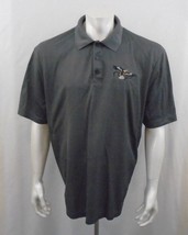 Coal Harbour Gray Short Sleeve Eagle Logo Textured Polyester Polo Shirt ... - £9.98 GBP