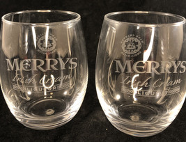 Merrys Irish Cream Liqueur Etched Glasses set of 2 - £15.23 GBP