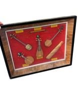 Framed Miniature Chinese Musical Instruments Display With Red Velvet Bac... - $26.20 CAD