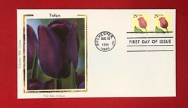 ZAYIX - 1991 US Colorano FDC 2525 coil pair 29c - Flower - Tulips - £1.58 GBP