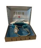 ELGIN 10k Gold-Plated Bezel Manual Winding Stainless Steel Watch Box PAR... - $39.19