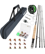 Fly Fishing Rod Reel Combo Starter Kit 4-Piece Graphite Rod w/ Reel &amp; Bag - $1,787.83 MXN