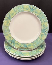 (4) Pastel Green Rimmed Syracuse China Restaurant Ware 10 5/8” Dinner Pl... - £17.32 GBP