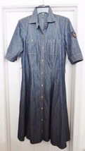 Ralph Lauren Jeans Co Denim Dress Shirt Waist S/S Military Blue Size 6 M... - £54.99 GBP