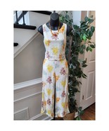 Zara Jumpsuit Girls Size 13/14 Multicolor Sun Print Linen Blend Cropped  - $52.63 CAD
