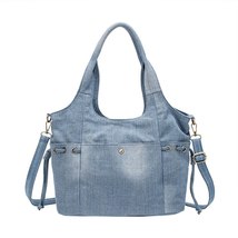 iPinee Women Denim Handbags Casual Blue Tote bags 2022 New  Feminine  Crossbody  - £44.56 GBP