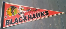 Vintage Chicago Blackhawks NHL Wincraft Felt Full Size Pennant Flag Hockey - £25.56 GBP