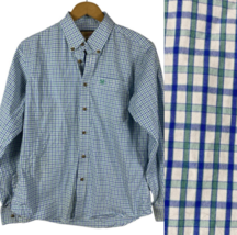 Wrangler Boys Shirt Button Up Size XL White Blue Green Plaid Check Weste... - $744.28 MXN