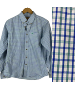 Wrangler Boys Shirt Button Up Size XL White Blue Green Plaid Check Weste... - $740.59 MXN
