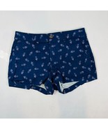 Gap 3&quot; Short Womens Khaki Chino Shorts Size 4 Blue Pineapple Print - $18.99