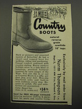 1955 Norm Thompson Country Boots Ad - Country boots natural reverse grain  - £14.53 GBP