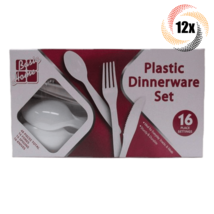 12x Packs Basic Home Plastic Assorted Dinnerware Cutlery Set | 48 Piece Per Pack - £25.06 GBP