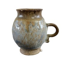 Coffee Mug Tea Coffee Cup Glazed Handmade Pottery Small Green Blue - £11.05 GBP