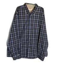 Wrangler Button Up Collared Shirt ~ XXL ~ Blue ~ Plaid ~ Long Sleeve - £17.62 GBP