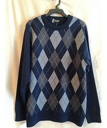 Guv&#39;nors Men&#39;s Sweater Navy Blue Argyle Sweater Size Large NWT - £23.35 GBP