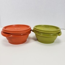 Tupperware Vintage Storage or Travel Bowls/Lids Harvest Orange Avocado 1323/812 - £24.25 GBP