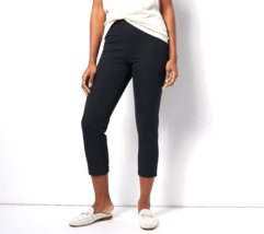 Isaac Mizrahi 24/7 Stretch Crop Pants with Pockets- Pitch Black, REGULAR 6 - $28.59