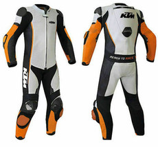 Men&#39;s Ktm Rider Motorcycle / Motorbike Racing 1 Piece Or 2 Piece Leather Suit - £218.25 GBP