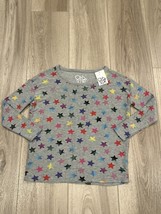 Women&#39;s Chaser Gray Star Print Long Sleeve Pullover Sweatshirt Sz S Small - $29.69