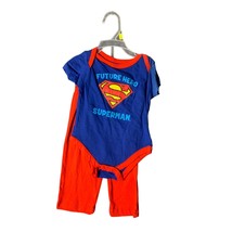 New Superman Boys Infant Baby Size 6 9 months 2 pc set outfit Bodysuit P... - $9.89