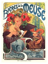 7506.Decoration Poster.Home Room interior art design.French Muse of beer.Nouveau - $17.10+