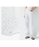 $79.99 ZARA EMBROIDERED STRAIGHT LEG COTTON  PANTS M-L - $1,288.05 MXN