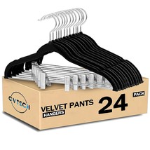Velvet Hangers With Clips, [24 Pack] Metal Clip Hangers For Pants - Notc... - $31.99