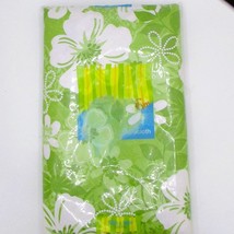 Elrene Vinyl Tablecloth Flannel Back 52&quot; X 90&quot; Green White Floral Pattern - $222.99 MXN