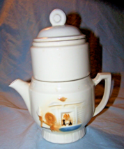 Vintage Raised Hearth Porcelier Vitreous Coffee Pot w/Diffuser-9 inches ... - £22.06 GBP
