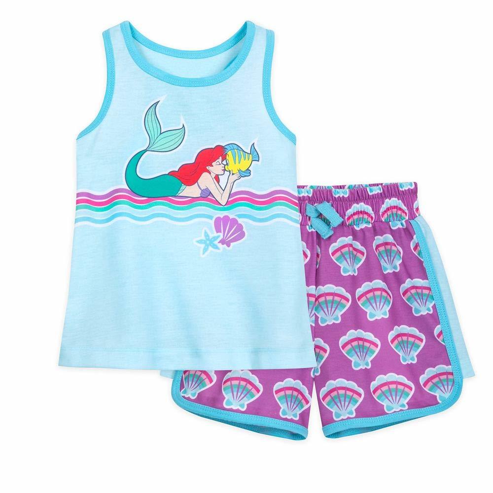 Disney Ariel Short Sleep Set for Girls, Size 5/6 Multicolored - £20.87 GBP