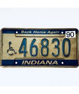 1990 United States Indiana Back Home Again Disabled License Plate 46830 - $18.80