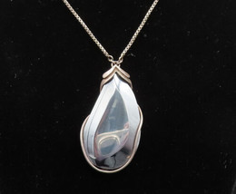 925 Sterling Silver - Vintage Wire Wrapped Hematite Necklace - NE3878 - $88.83