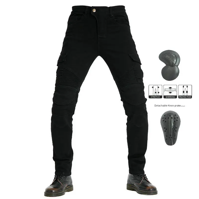 Motorcycle Motorpool Riding Pants Volero Black Loose Straight Locomotive - £59.79 GBP+