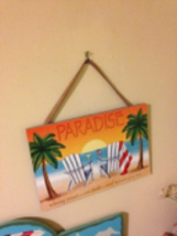 Paradise relaxing sunsets cool drinks sand between your toes beach wooden sign - £24.12 GBP