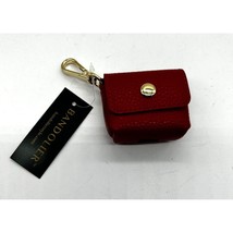 Bandolier Red Pebble Leather Clip On Air Pods Pouch Case 2&quot; x 2&quot; New With Tags - £25.78 GBP
