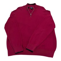 Dockers Men’s XL Quarter Zip Sweater Red Cotton Blend Pullover Casual Kn... - $28.00